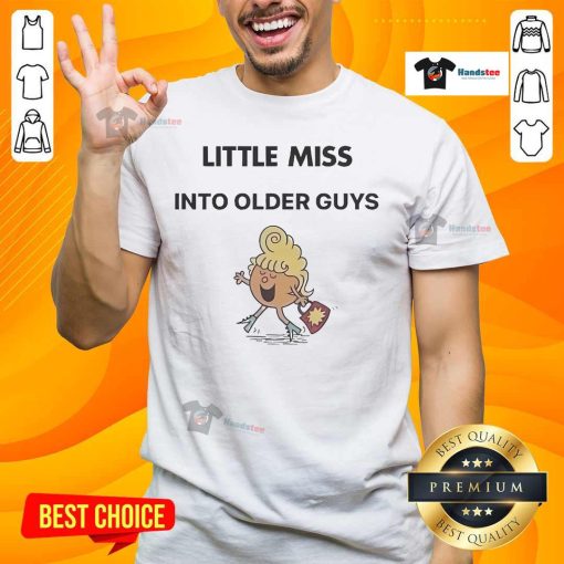 Official Awesome Little Miss Into Older Guys T-Shirt featuring playful design and vibrant colors for a fun fashion statement.