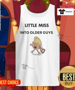 Official Awesome Little Miss Into Older Guys Tank Top featuring playful design for trendy casual wear.
