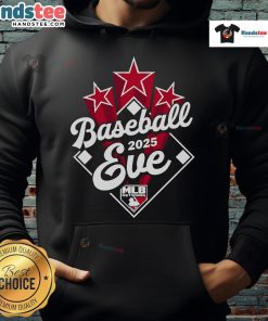 Official Baseball Eve 2025 MLB Network logo hoodie featuring vibrant colors and a stylish design for baseball fans.