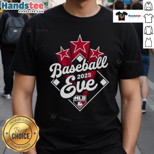 Official Baseball Eve 2025 MLB Network logo T-shirt featuring a stylish design for baseball fans and MLB enthusiasts.