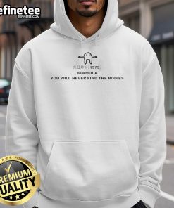 Official Bermuda You Will Never Find The Bodies Hoodie in black, featuring bold graphic design and comfortable fit.