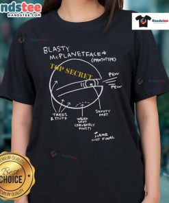 Official Blasty McPlanetFace Ladies Tee featuring a vibrant design, perfect for fans of quirky graphic t-shirts.