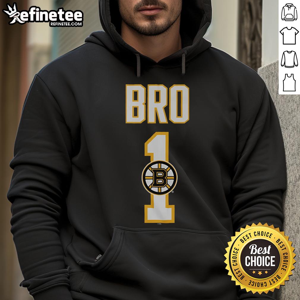 Official Boston Bruins Number 1 Bro Hoodie Alt Text: Official Boston Bruins Number 1 Bro Hoodie featuring the team's logo and stylish design for fans and collectors.