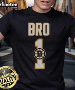 Official Boston Bruins Number 1 Bro T-Shirt featuring team colors and logo, perfect for loyal Bruins fans.