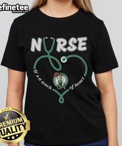 Official Boston Celtics Nurse It's A Work of Heart Ladies Tee featuring vibrant team colors and a stylish design.