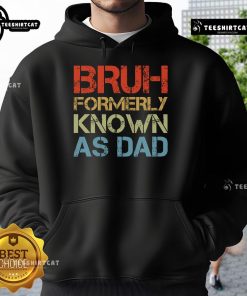 Funny Fathers Day vintage Dad hoodie featuring 'Official Bruh' design, perfect gift for dads with a sense of humor.