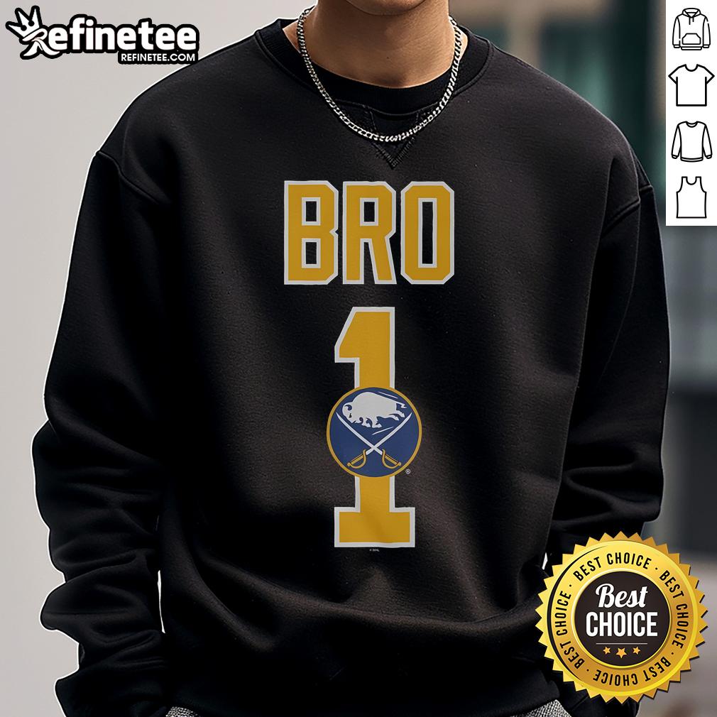 Official Buffalo Sabres Number 1 Bro Sweatshirt Official Buffalo Sabres Number 1 Bro Sweatshirt in blue, perfect for fans showing team pride during games or casual outings.