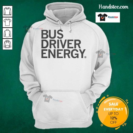 Official Bus Driver Energy Grey Hoodie featuring a stylish design, perfect for comfort and style on the road.