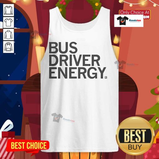 Official Bus Driver Energy Grey Tank Top featuring bold graphic design, perfect for a stylish and comfortable look.