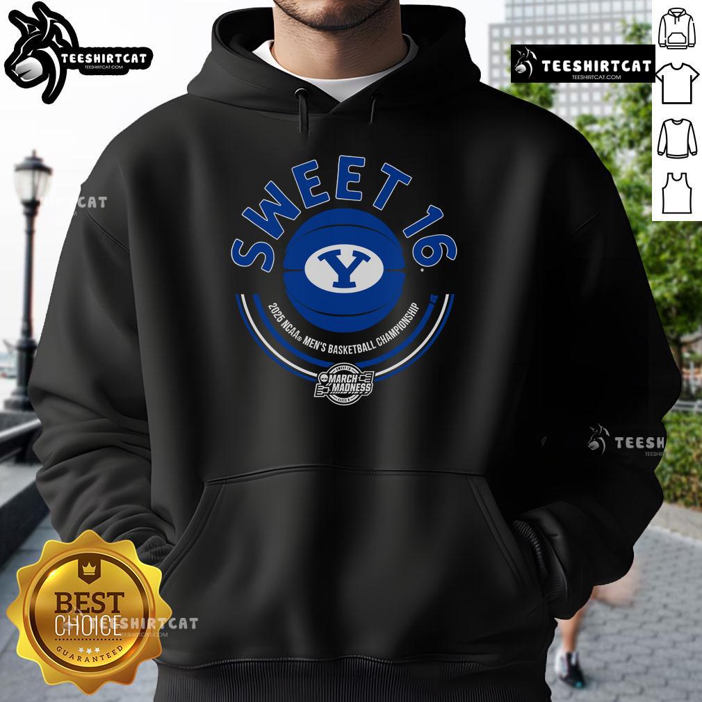 Official Byu Basketball 2025 Sweet Sixteen Hoodie Official BYU Basketball 2025 Sweet Sixteen Hoodie featuring team colors and logo, perfect for fans celebrating tournament success.