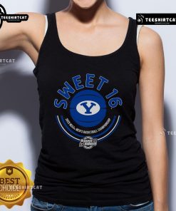 Official BYU Basketball 2025 Sweet Sixteen tank top featuring team colors and logo, perfect for fans celebrating the victory.