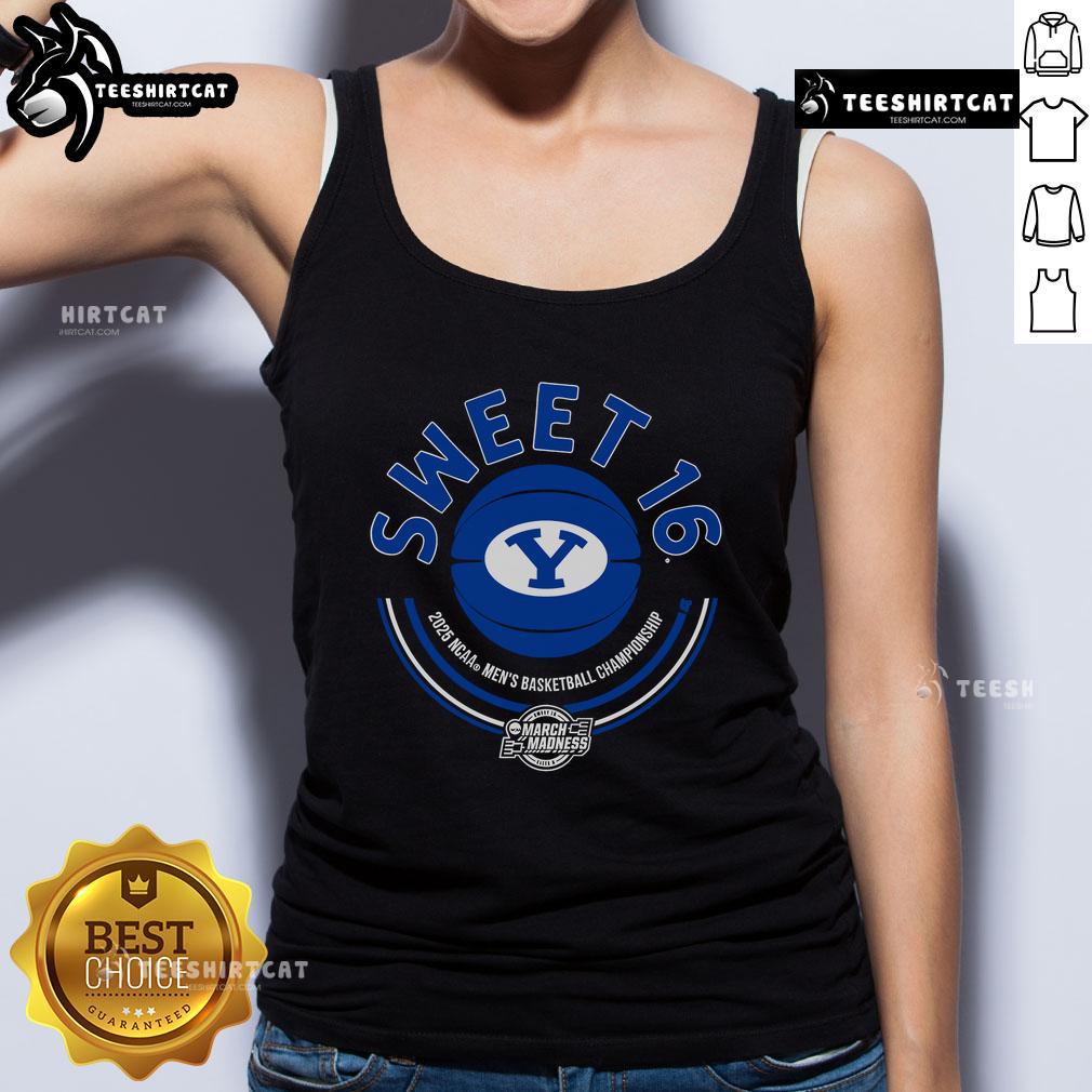 Official Byu Basketball 2025 Sweet Sixteen Tank Top Official BYU Basketball 2025 Sweet Sixteen tank top featuring team colors and logo, perfect for fans celebrating the victory.