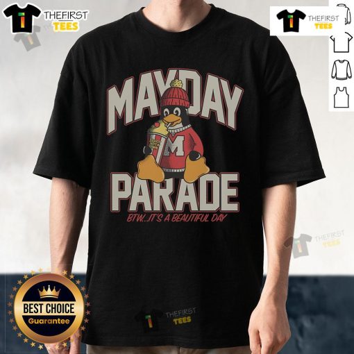 Alt Text: Official Cherry Lemonade Mayday Parade T-shirt featuring 'It's a Beautiful Day' design, perfect for fans and events.