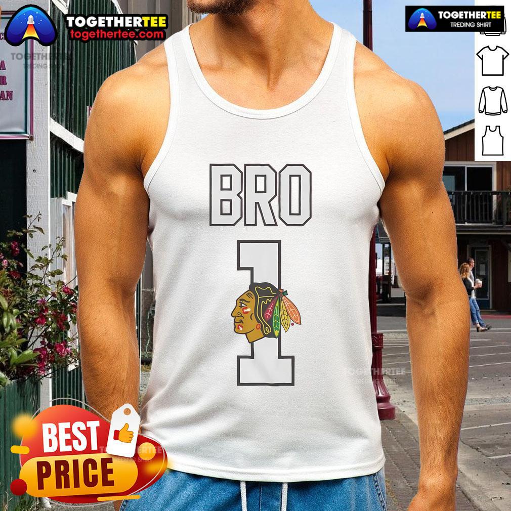 Official Chicago Blackhawks Number 1 Bro Tank Top Official Chicago Blackhawks Number 1 Bro Tank Top featuring team colors and logo, perfect for sports fans.