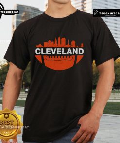 Alt Text: Official Cleveland Ohio Football City Logo T-Shirt featuring a bold logo design, perfect for fans and casual wear.