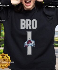 Official Colorado Avalanche Number 1 Bro Sweatshirt featuring team colors and logo, perfect for fans and cold weather.