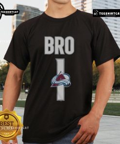 Official Colorado Avalanche Number 1 Bro T-Shirt featuring team colors and logo, perfect for fans and game day attire.