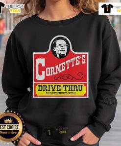 Alt Text: Official Cornettes Drive Thru Old Fashioned Wrestling Talk Sweatshirt featuring vintage wrestling graphics.