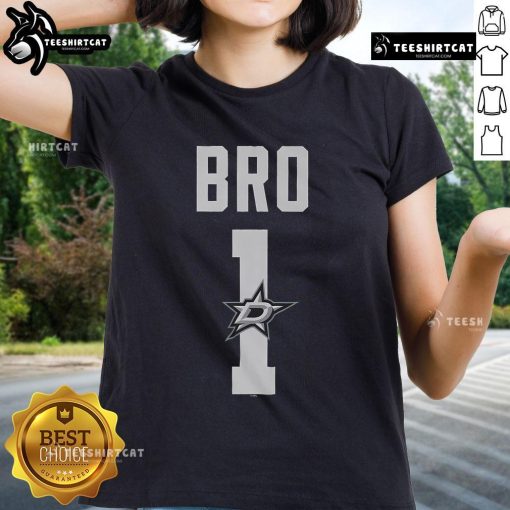 Official Dallas Stars Number 1 Bro Ladies Tee showcasing team pride with stylish design and vibrant colors.