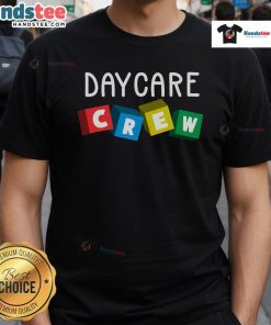 Official Daycare Crew Childcare Provider T-Shirt featuring vibrant design, perfect for dedicated childcare professionals.