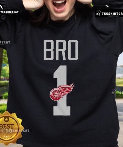 Official Detroit Red Wings Number 1 Bro Sweatshirt in red, showcasing team pride and fan spirit for hockey enthusiasts.