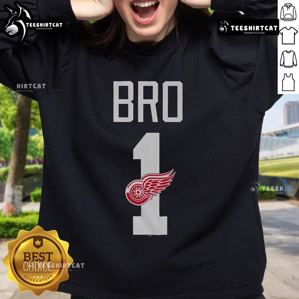 Official Detroit Red Wings Number 1 Bro Sweatshirt Official Detroit Red Wings Number 1 Bro Sweatshirt in red, showcasing team pride and fan spirit for hockey enthusiasts.