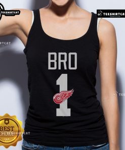 Alt Text: Official Detroit Red Wings Number 1 Bro Tank Top featuring team colors and logo, perfect for fans and summer wear.