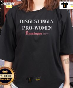 Official Disgustingly Pro Women Flamingos Coffee Bar Ladies Tee featuring vibrant flamingo graphics and a stylish design.