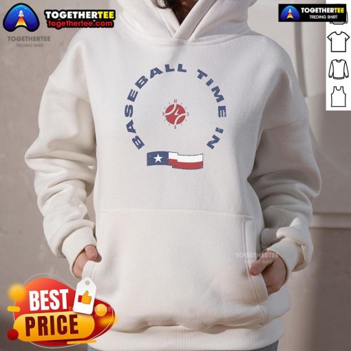 Official Dlls Baseball Time in Texas hoodie showcasing a stylish design for fans of Texas baseball.