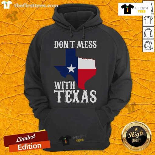 Official Don't Mess With Texas hoodie featuring a Texas map design, perfect for proud Texans and stylish casual wear.