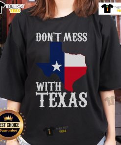Official Don't Mess With Texas Texas Map Ladies Tee featuring a stylish design and vibrant state map print.
