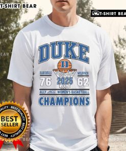 Official Duke Blue Devils Vs Wolfpack 2025 ACC Women's Basketball Champions T-Shirt featuring team logos and vibrant colors.