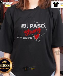 Official El Paso Strong Texas Shooting Ladies Tee showcasing support and solidarity with vibrant design and comfortable fit.