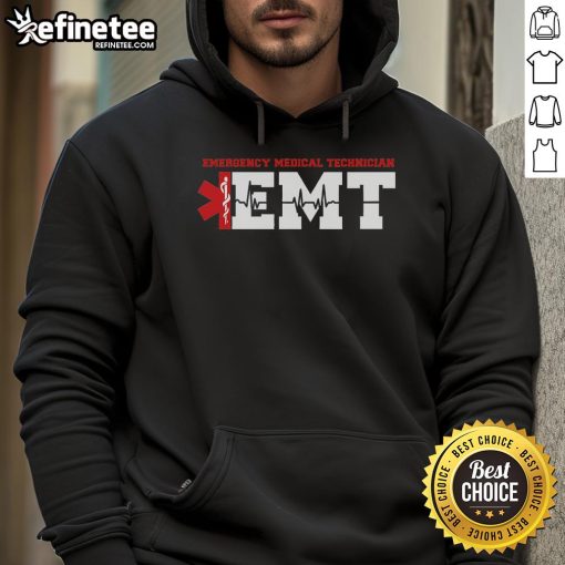 Official Emergency Service Heartbeat Paramedic Medical Hoodie in black, perfect for healthcare professionals and enthusiasts.