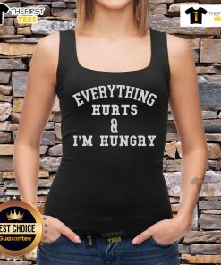 Official Everything Hurts I'm Hungry Running Marathon Runner Tank Top in vibrant colors, perfect for race day motivation.