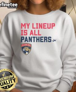 Alt Text: Official Florida Panthers My Lineup Sweatshirt featuring team logo, perfect for fans supporting their favorite hockey team.