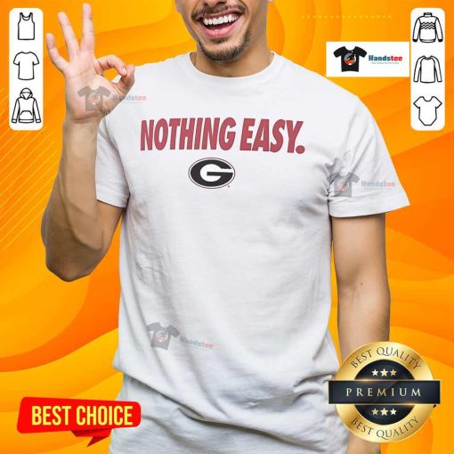 Official Georgia Bulldogs Nothing Easy T-Shirt featuring bold team graphics for loyal fans and athletes.