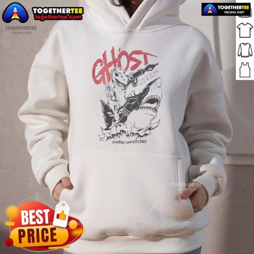 Official Ghost Icon hoodie featuring 'Energy Unmatched' slogan, perfect for fitness enthusiasts and stylish vibes.