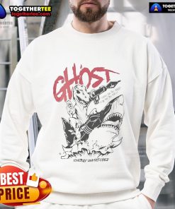 Alt Text: Official Ghost Icon Energy Unmatched sweatshirt with 'Come for the Supps, Slay for the Vibes' slogan in bold design.