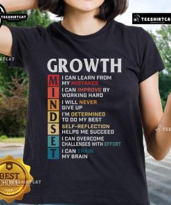 Official Growth Mindset Definition motivational quote on a stylish ladies tee, perfect for inspiration and empowerment.