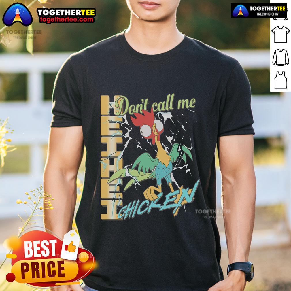 Official Heihei Don'T Call Me Chicken T Shirt Official Heihei Don't Call Me Chicken T-Shirt featuring vibrant graphics of Heihei from Moana on a stylish black background.