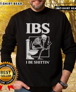 Alt Text: Official IBS I Be Shittin Skeleton Sweatshirt featuring a playful skeleton design, perfect for humor lovers and comfort.