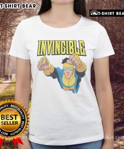 Official Invincible Mark Grayson Ladies Tee featuring vibrant colors and stylish design for fans of the comic series.