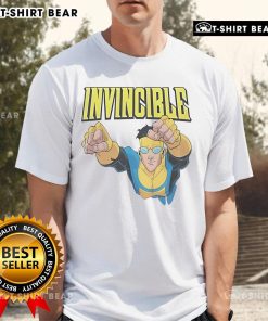 Official Invincible Mark Grayson T-Shirt featuring bold graphics and vibrant colors for fans of the comic series.
