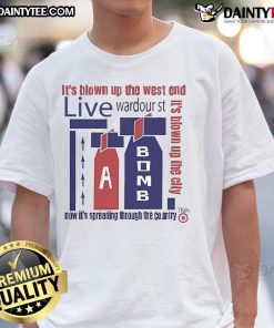 Official It'S Blown Up The West End Live T-Shirt featuring vibrant city graphic on Wardour St design.