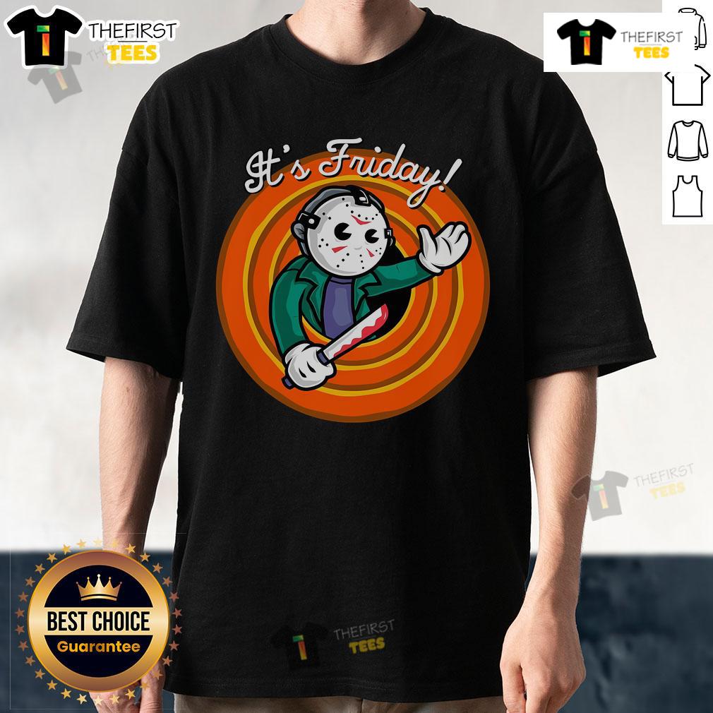 Official It'S Friday Jason Friday The 13Th T Shirt Official It'S Friday Jason Friday The 13Th T-Shirt featuring iconic horror design for fans of the classic slasher film.