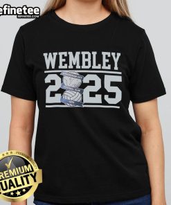 Official Junior Wembley 25 Ladies Tee in vibrant colors, perfect for fans and casual wear, showcasing stylish design.
