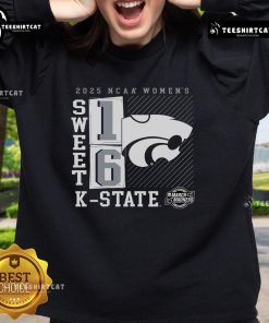 Alt Text: Official Kansas State Wildcats 2025 NCAA Women's Basketball Tournament sweatshirt featuring a No Look Pass design.
