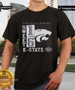 Official Kansas State Wildcats 2025 NCAA Women's Basketball Tournament Sweet 16 No Look Pass T-Shirt design.