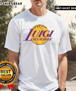 Alt Text: Official La Luigis Mangione Logo T-Shirt featuring vibrant logo design on a stylish cotton tee.